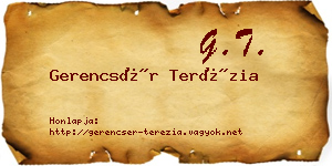 Gerencsér Terézia névjegykártya